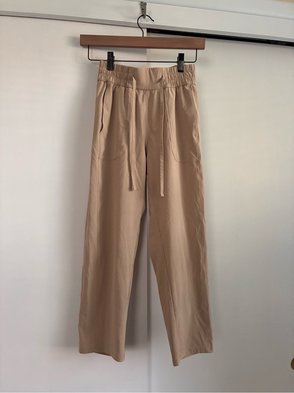 lululemon athletica Taupe Wide-Leg Drawstring Pants